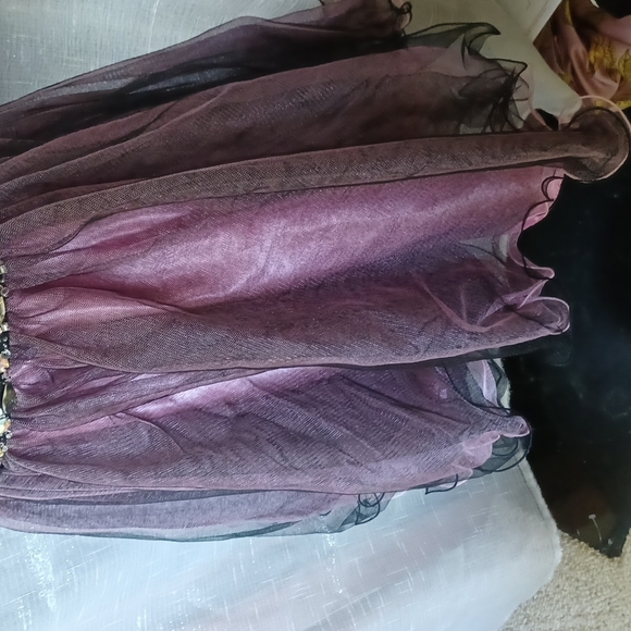 Black and Pink Cinderella Cocktail Dress, side zip, one shoulder, rhinestones - Picture 6 of 8